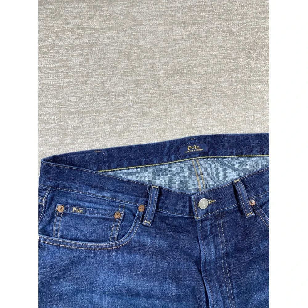 Polo Ralph Lauren Varick Slim Straight Jeans Mens 36x30 Blue Denim 5-Pocket